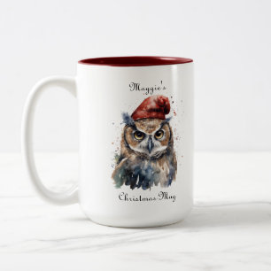 Benutzerdefinierte Wald-Weihnachts-Wasserfarben-Eu Zweifarbige Tasse