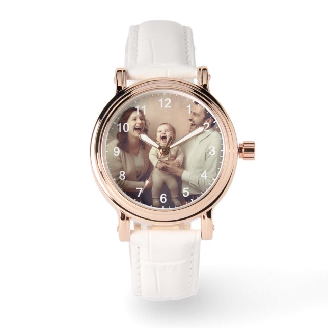 Benutzerdefinierte Wall-Uhr (Eigenes Foto und/oder Armbanduhr (Vorderseite)