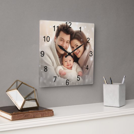 Benutzerdefinierte Wall-Uhr (Eigenes Foto und/oder Quadratische Wanduhr (Büro)