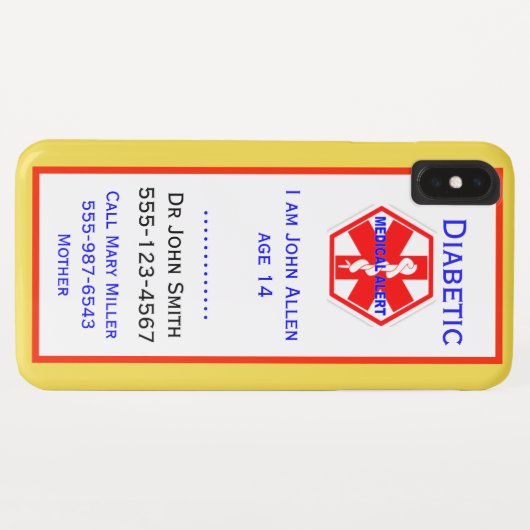 Benutzerdefinierte Warnhinweise für medizinische N Case-Mate iPhone Hülle (Rückseite (Horizontal))