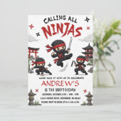 Benutzerdefinierte Warrior Ninja Geburtstagsfeier Einladung (Stehend Vorderseite)