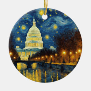 Benutzerdefinierte Washington DC Sternennacht dati Keramik Ornament