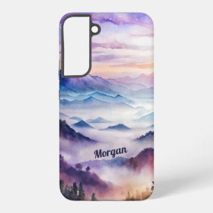 Benutzerdefinierte Wasserfarbe Bergnebel-Landschaf Samsung Galaxy Hülle