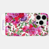 Benutzerdefinierte Wasserfarbe Fuchsia Blüten Case-Mate iPhone Hülle (Rückseite (Horizontal))