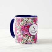 Benutzerdefinierte Wasserfarbe Fuchsia Blüten Tasse (Vorderseite Links)