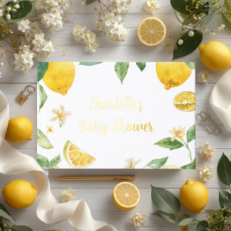 Benutzerdefinierte Wasserfarbe-Limonenblüten-Baby- Gästebuch