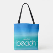 Benutzerdefinierte Wasserfarbe Strand Ozean Blau G Tasche (Rückseite)