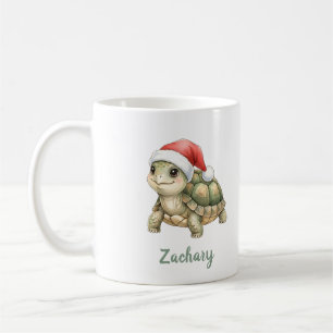 Benutzerdefinierte Wasserfarbe Weihnachten Schildk Kaffeetasse