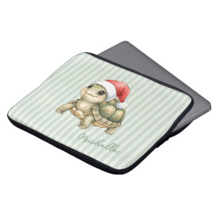 Benutzerdefinierte Wasserfarbe Weihnachten Schildk Laptopschutzhülle