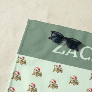 Benutzerdefinierte Wasserfarbe Weihnachten Schildk Strandtuch