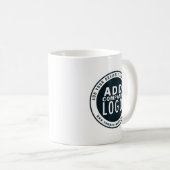Benutzerdefinierte Website-Adresse des Firmenlogos Kaffeetasse (VorderseiteRechts)