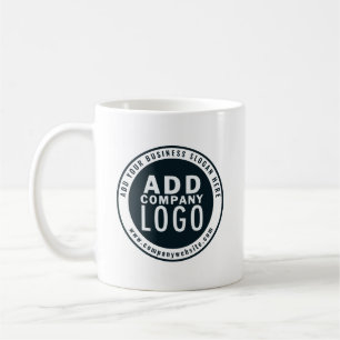 Benutzerdefinierte Website-Adresse des Firmenlogos Kaffeetasse