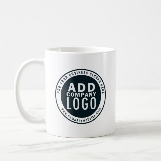 Benutzerdefinierte Website-Adresse des Firmenlogos Kaffeetasse (Links)