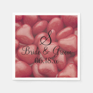 Benutzerdefinierte Wedding Candy Hearts Monogram N Serviette