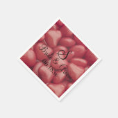 Benutzerdefinierte Wedding Candy Hearts Monogram N Serviette (Ecke)