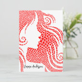 Benutzerdefinierte weibliche Silhouette im Herzen Karte (Stehend Vorderseite)