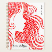 Benutzerdefinierte weibliche Silhouette im Roten H Planer (Vorderseite)