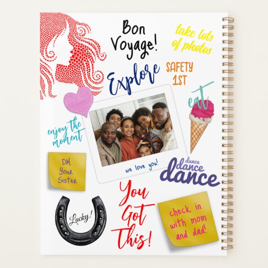 Benutzerdefinierte weibliche Silhouette im Roten H Planer (Rückseite)