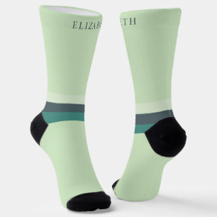 Benutzerdefinierte weiche Tealgrün-Farbblockierung Socken