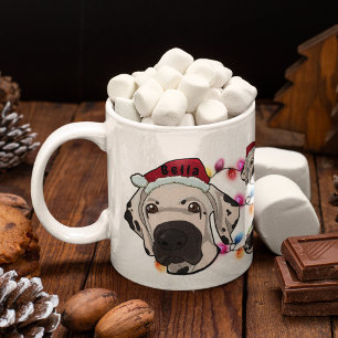 Benutzerdefinierte Weihnachts-Dogge Kopf Santa Hut Kaffeetasse