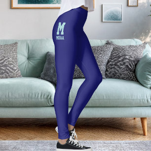 Benutzerdefinierte Weihnachts-Dunkelblau-Eis-Funke Leggings