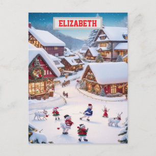 Benutzerdefinierte Weihnachts-Foto-Hintergrundbild Postkarte