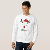 Benutzerdefinierte Weihnachts-Hirsch-Illustrations Sweatshirt (Vorne ganz)