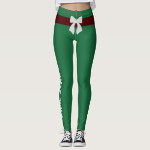 Benutzerdefinierte Weihnachts-Oxblut-Icy-Silber-Bo Leggings