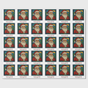 Benutzerdefinierte Weihnachts-Santa-Art-Deco-Buntg Geschenkpapier