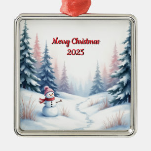 Benutzerdefinierte Weihnachts-Schneemann-Wintersze Ornament Aus Metall