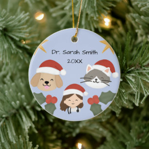 Benutzerdefinierte Weihnachts-Tierarztfreunde Keramik Ornament