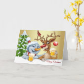 Benutzerdefinierte Weihnachts- und Reindeer-Urlaub Karte (Gelbe Blume)