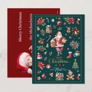 Benutzerdefinierte Weihnachts-Wasserfarbgrafiken P Feiertagspostkarte