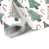 Benutzerdefinierte Weihnachtsbaum-Kandiszuckerhake Geschenkpapier (Rolleneckpunkt)