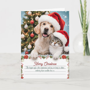 Benutzerdefinierte Weihnachtsbotschaft für Katze u Karte