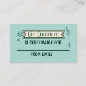 Benutzerdefinierte Weihnachtscoupon-Karte einlösba Begleitkarte (Vorderseite)