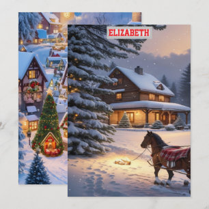 Benutzerdefinierte Weihnachtsfoto-Tapete mit Perso Feiertagskarte