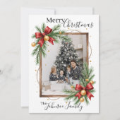 Benutzerdefinierte Weihnachtskarte mit Bilderrahme Feiertagskarte (Vorderseite)
