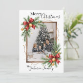 Benutzerdefinierte Weihnachtskarte mit Bilderrahme Feiertagskarte (Stehend Vorderseite)