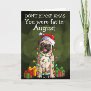 Benutzerdefinierte Weihnachtskarte von Ihrem Mops Dankeskarte
