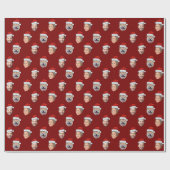 Benutzerdefinierte Weihnachtsmannmütze für 3 Fotos Geschenkpapier (Flach)