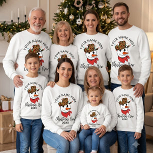 Benutzerdefinierte Weihnachtsmannschaft Schneemann Sweatshirt