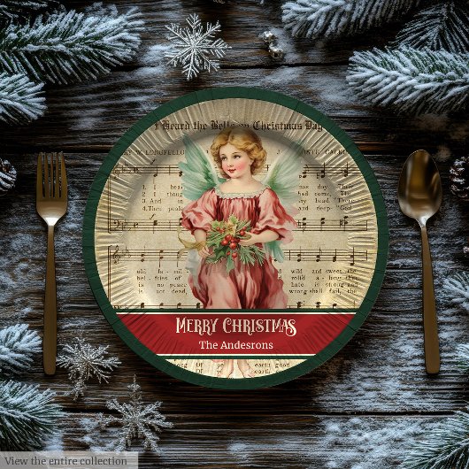 Benutzerdefinierte Weihnachtspapierteller Vintage- Pappteller