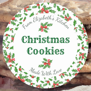 Benutzerdefinierte Weihnachtsplätzchen-Etiketten R Runder Aufkleber