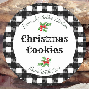 Benutzerdefinierte Weihnachtsplätzchen-Etiketten W Runder Aufkleber