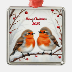 Benutzerdefinierte Weihnachtsvögel Ornament Aus Metall