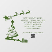 Benutzerdefinierte Weihnachtszeit-Store Stunden Fe Fensteraufkleber (Blatt)