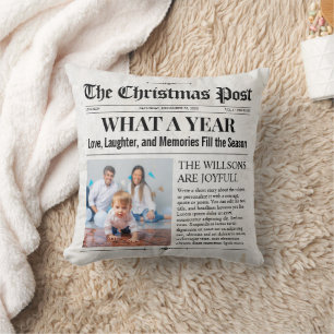 Benutzerdefinierte Weihnachtszeitung, Familienzeit Kissen