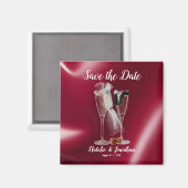 Benutzerdefinierte Weingläser speichern das Datums Magnet (Vorderseite/Rückseite)