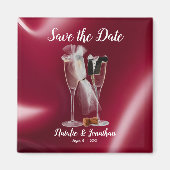 Benutzerdefinierte Weingläser speichern das Datums Magnet (Vorne)